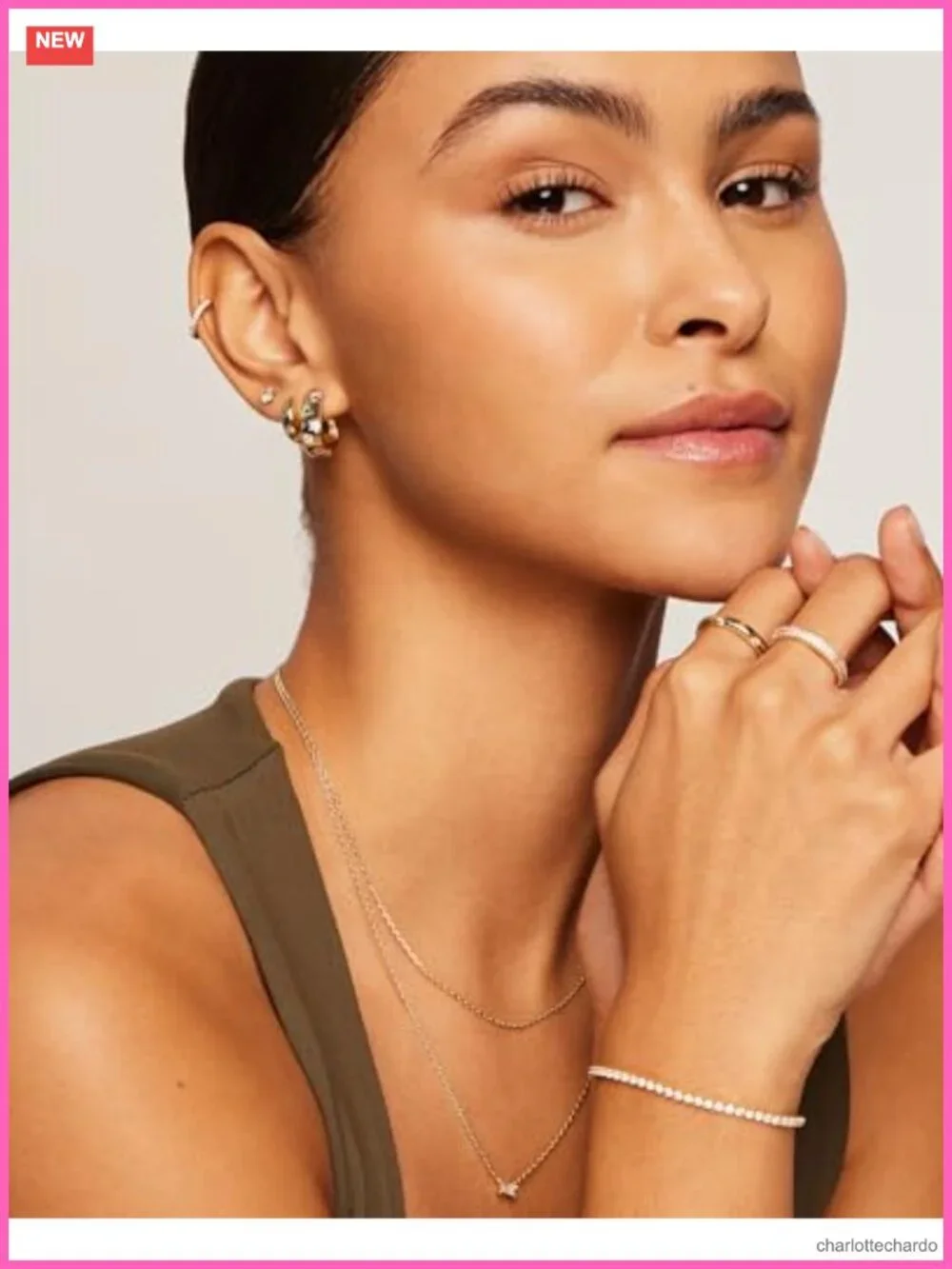 14K Gold Plated Chunky Hoop Earrings with Multicolor CZ for Women